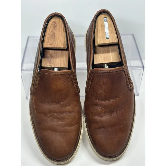 Frye Gates Slip On Brown Leather Loafer Sneakers Casual Shoes Men's Size 11.5 - Picture 3 of 11